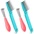 Boao 4 Pcs Hair Brush Cleaning Set Tool Mini Hair Cleaning Brush Cleaner Tool for Removing Dust Home Salon Use(Green) - color: Green