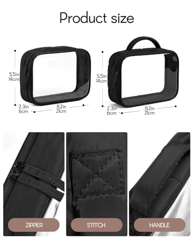 Moyad TSA Approved Toiletry Bag Clear Quart Size Travel Bags Makeup Bag | Large Opening, for Men and Women, Carry on Airline Compliant, Transparent Liquids Pouch, Puffer Black - color: Puffer Black, size: 3 Pack