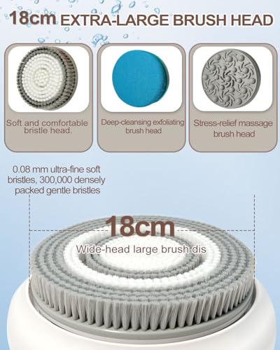 KGV Electric Shower Brush, Back Scrubber, Rechargeable Exfoliating Tool | Rechargeable electric shower brush, deep cleansing back scrubber, exfoliating body care, wall mounted design, for shower - size: 17