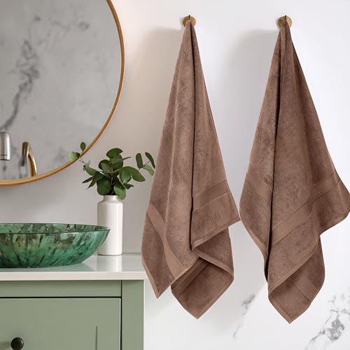 SUPERIOR Egyptian Cotton Plush & Absorbent, Bath Towel Set of 2, Chocolate | Quick Dry, Soft Luxury Towel Set, Bath Essentials for Bathroom, Guest Bath, Spa, 2 Piece Bath, Madeline Towels - color: Chocolate, size: ﻿Bath Towel 2-Pack