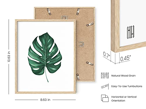 HAUS AND HUES Framed Botanical Wall Art - Set of 4 Tropical Leaf Prints, Sage Green Plant Wall Decor, Minimalist Leaves Art (Beige Frame, 8x10) - color: Green Plants, size: 8x10, style: Beige Framed