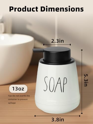 Ceramic Soap Dispenser Set, 13oz Wash Soap Dispenser (Liquid-Soap & Lotion) - color: Liquid-soap & Lotion