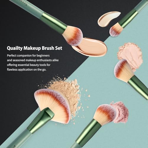 Makeup Brushes, Quality Make Up Brushes 28Pcs Makeup Brushes Set Professional, Beginner Make-up Sets With Case, Soft Brush Kits Sponges Masks Spatula,Travel-Friendly Women Girls Gift Sets - color: Green