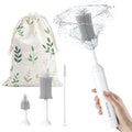 SEANCHEER S02 Electric Bottle Brush Set, Portable Baby Bottle Brush Cleaner, AA Battery-Powered & IPX7 Waterproof, with Silicone Bottle/Nipple/Straw Brush, for Home & Travel (Gray) - color: White-gray