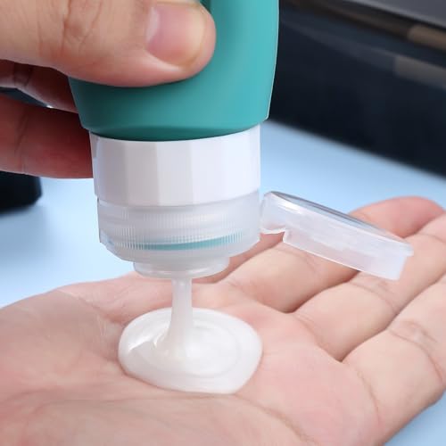 Mrsdry Travel Bottles for Toiletries, Tsa Approved 2oz Travel size Bottles, BPA Free Leak Proof Travels Toiletry Containers, Traveler Accessories with Toiletry Bag for Shampoo Liquid (4 Pack) - color: Mint-2oz