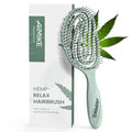 AIMIKE Hemp-Relax Detangler Hair Brush, Eco-Friendly Detangling Brush for Wavy Straight Hair, Vented Hairbrush w/Soft Bristles, Glide Through Tangles with Ease for Women, Kids, Wet & Dry Hair - color: Green