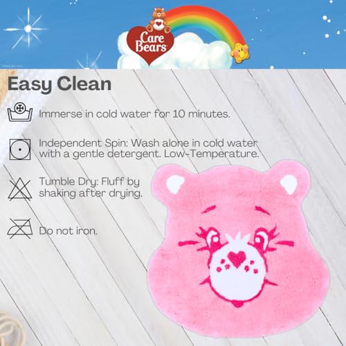 Care Bears Cheer Bear Pink Cotton Non Slip Plush Bathroom Mat Rug (Officially Licensed Product) By Franco - color: Care Bears