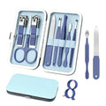 Manicure Set 8 in 1 Nail Clipper Set,RedFlow Nail Clippers,Fingernail & Toenail Clippers,Manicure Tools,Pedicure Tools,Suitable for Travel Manicure Kit,Nail Set Kit with Everything Profe (Blue) - color: Blue