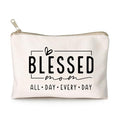 Blessed Makeup Bag for Mom, Inspirational Bible Verse Cosmetic Pouch, Mom Life Travel Toiletry Bag, Mother’s Day Birthday Gift Idea for Women, Mama Vibes Makeup Case - color: Blessed Mom