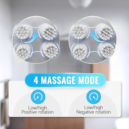 Electric Scalp Massager, Cordless Hair Scalp Massager | Portable Head Scratching Massager, 4 Modes Vibration Comb, Hair Growth, Deep Cleansing, Stress Relaxation - color: White