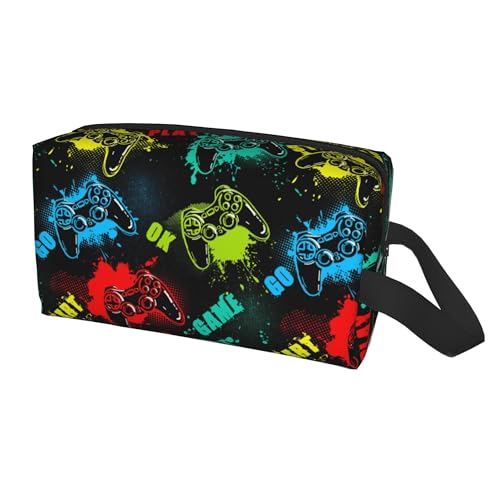 Kids Travel Toiletry Bag for Boys Girls - Waterproof Makeup Pouch Hanging Cosmetic Wash Bags Dopp Kit Shaving Bag for Toiletries Accessories(Game Start) - color: Game Start