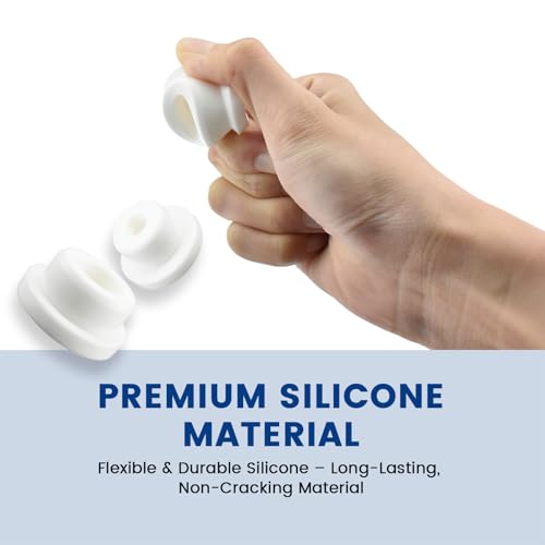 24 Pcs Silicone Bathtub Jet Covers, 6 Sizes Waterproof Hole Plugs, Universal White Tube Plugs, Reusable Flexible End Caps for Bathtub Jets, Bottles, Pipes