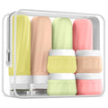 Mrsdry Travel Bottles for Toiletries 8 Pack, Travel Size Toiletries, Tsa Approved Travel Size Containers 3oz, with Travel Essentials Clear Bag, Leak Proof Silicone Squeezable Creams Jars - color: Maple Leaf, size: 3oz bottle 1oz jar
