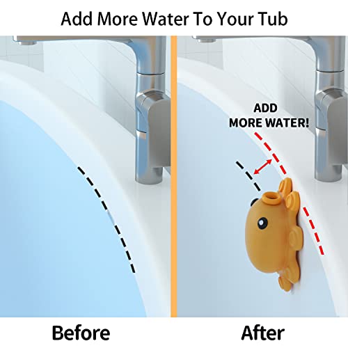 Bathroom Bathtub Overflow Drain Cover- Silicone Bath Tub Drain Cover, Tub Overflow Drain Stopper with Suction Cup Seal, Adds Inches of Water for Deeper Bath, Bathroom Accessories, Yellow - color: Yellow