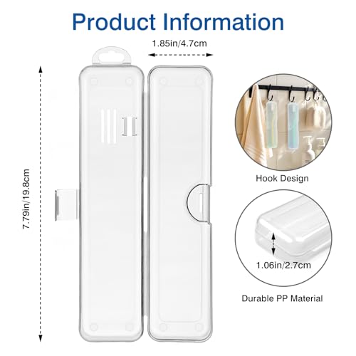Portable Plastic Toothbrush Storage, Clear White Travel Toothbrush Case, for On-The-Go