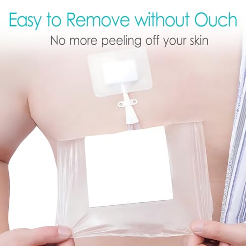 Waterproof Shower Protector Large Cover Shields for PICC Central Line Peritoneal Dialysis Chest Port Feeding Tube PD Catheter Accessories Bandages with Non-Stick Center Pad 10"x12"(Pack of 7) - size: 10 x 12" with Island Dressing (Pack of 7)