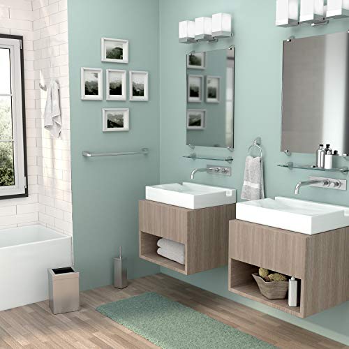 Gatco 1489 Elegant Square Toilet Brush Holder, Satin Nickel - color: Satin Nickel, size: 15"H, style: Elegant