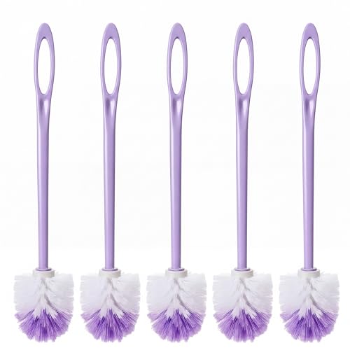12 Pcs 17.3 Inch Purple Toilet Brush Bulk with Hook Hole Long Handle Toilet Bowl Cleaner Scrubber for Bathroom Household Cleaning Supplies Christmas Home Gifts - color: Purple