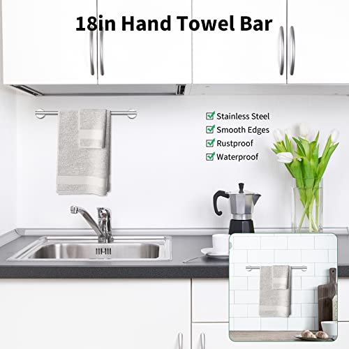 Newfun 10Pcs Brushed Nickel Bathroom Hardware Set - Includes 24&18inch Towel Bar, Robe Hook, Toilet Paper Holder, 2 Pack 5 Piece Bathroom Accessories Set Stainless Steel Wall Mounted - color: Brushed Nickel