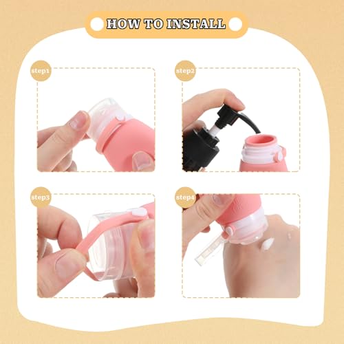 4Pcs Mini Condiment Squeeze Bottles, 1oz Salad Dressing Bottles, Silicone Travel Bottles, Leak Proof Squeeze Bottles for Salad Dressing, Ketchup or Toiletries