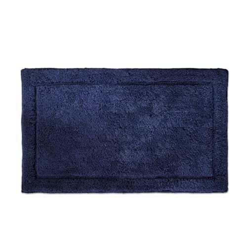 voyzz home Luxurious 100% Cotton Bathroom Rug Mats - Featuring Ultra-Soft Plushness, Non-Slip Design, Thickness, and Washability. Enhancing Home Decor, Bath Mat Measuring 20"x32" Plain Blue.… - color: Blue Plain Single 20x32