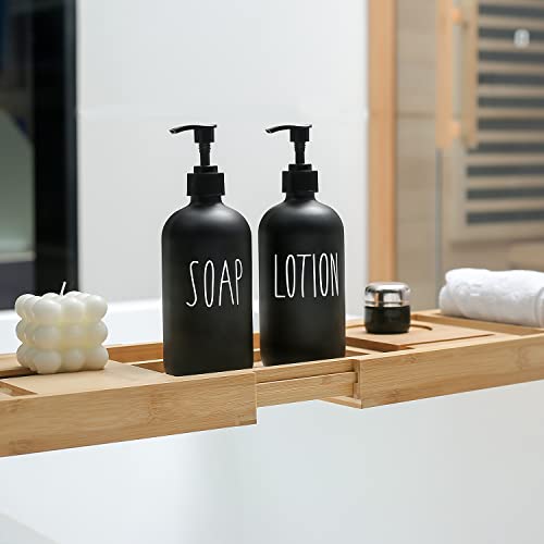 MOMEEMO Matte Black Soap Dispenser Bathroom Set, Contains Lotion and Hand Soap Dispenser, Suitable for Bathroom Decor Farmhouse Style. (Black) - color: Sl Black
