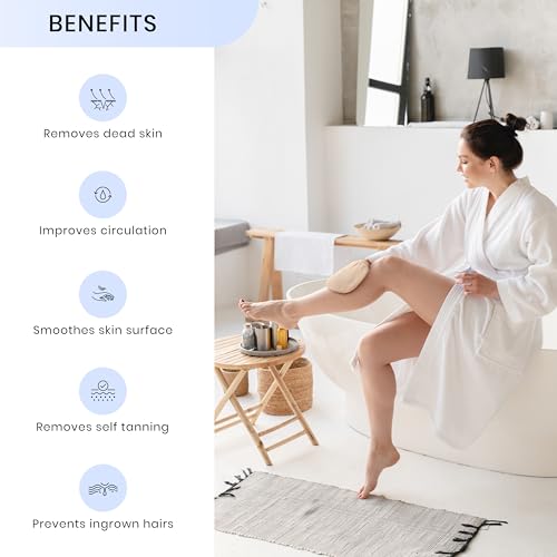 SimpleField Korean Exfoliating Mitt for Remove Dead Skin. 2 Pack 100% Viscose Kessa Deep Exfoliating Gloves for Body Scrub, Keratosis Pilaris & Self Tanning Removal. Smooth Skin Surface. (Muted Peach) - style: 2 Piece Muted Peach