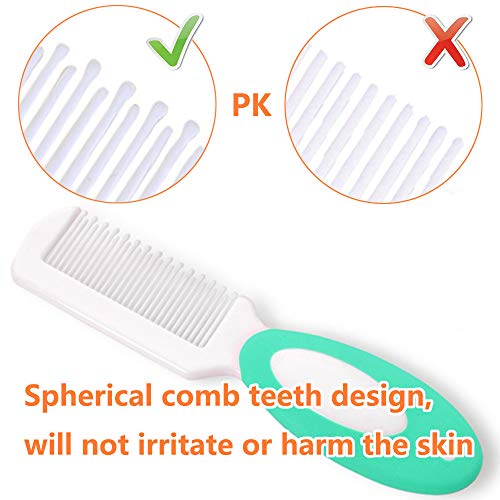 Baby Hair Brush, Cradle Cap Brush, Baby Hair Comb, Baby Hair Brush and Comb Set for Newborns & Toddlers, Baby Brush Soft Bristles, Ideal for Cradle Cap, Perfect Baby Registry Gift (Green) - color: Green