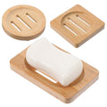 3Pcs Shower Steamer Tray Bamboo Soap Holder,Wooden Soap Dishes, Natural Bamboo Soaps Dish for Bathroom Accessories