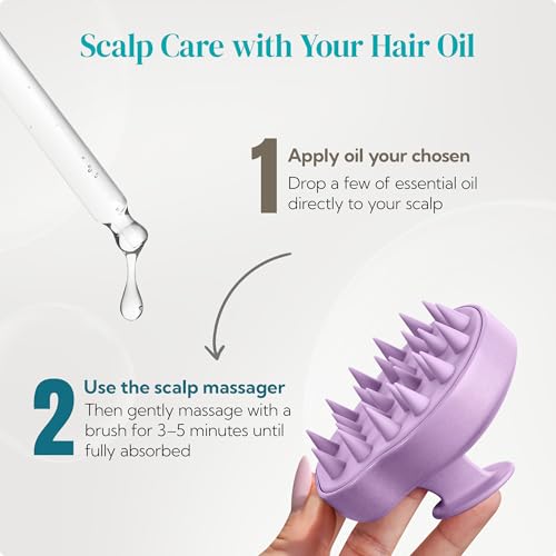 HEETA Scalp Massager 2 Pack for Hair Growth, Soft Silicone Bristles to Remove Dandruff and Relieve Itching, Scalp Scrubber for Hair Care Relax Scalp, Shampoo Brush for Wet Dry Hair, Purple & Green - color: 01- New Purple & Green