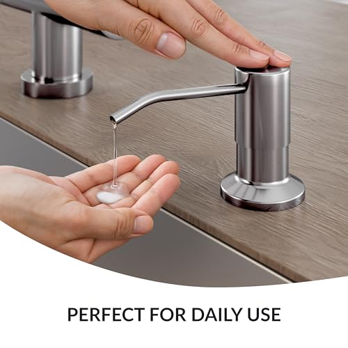 Soap Dispenser for Kitchen Sink(Brushed Nickel),Stainless Steel Countertop Dish Soap Dispenser Pump with 47 '' Extension Tube kit - color: Brushed Nickel