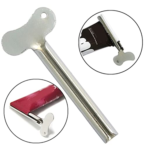 Xiaokeis 2 Pcs Toothpaste Squeezer, Stainless Steel Toothpaste Tube Squeezer, Key Cream Tube Squeezing Paint Squeezer Tube Squeezer Tool, Money Saving Bathroom Tools(Silver)