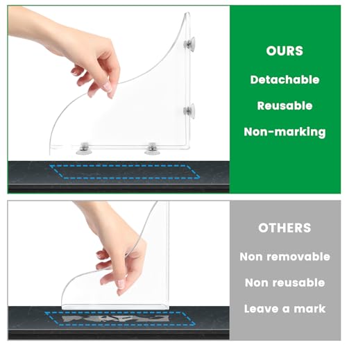 Daily Treasures 2Pcs Removable 9.06"x7.87" Shower Splash Guard with Silicone Sucker, Reusable Splash Guard for Shower, 3MM Thickened Bathtub Splash Guard,Detachable Bathtub Splash Guard for Tub