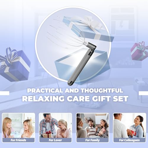Head Massager Scalp, Vibrating Electric Scalp Massagers, Battery Powered Head Scratchers Massager Whisk Hair Massage Relax Tool with 20 Metal Fingers for Stress Relief, ldeal Gift for Women & Men - color: Gunmetal Gray