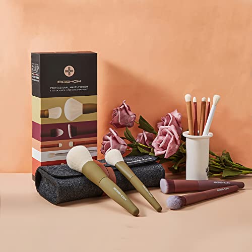 Makeup Brushes, EIGSHOW 5 Colors Essential Kabuki Makeup Brush Set with Ultra Soft Synthetic Fibers for Powder Blush Concealers Contouring Highlighting - color: 5 Color