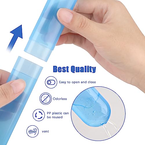 Hooqict 4 Pack Toothbrush Cases Travel Toothbrush Holder Portable Toothbrush Container Plastic Protector Cover Case for Traveling, Camping, Home, School, Business - color: Blue, Green, Pink, Beige