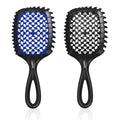 Detangler Brush – 2 Pack Vented Hair Brush for Wet/Dry Hair – Easy, Pain-Free Detangler Brush Reduces Knots & Breakage – For Curly, Straight, Thick or Fine Hair – Women, Men & Kids (Black+Blue) - color: Black+Blue