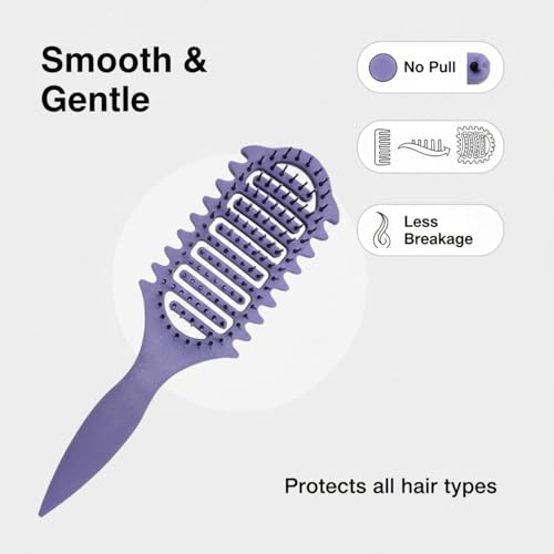 ANIS・KEBBR Vented Curl Hair Brush 2PCS Detangling Wet Dry Styling Brush Less Pull for All Hair Types