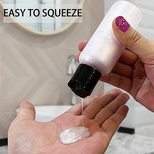 DNSEN 5 Pack 3.4 oz Travel Bottles for Toiletries TSA Approved Leakproof Plastic Empty Travel Size Bottles Containers with Labels