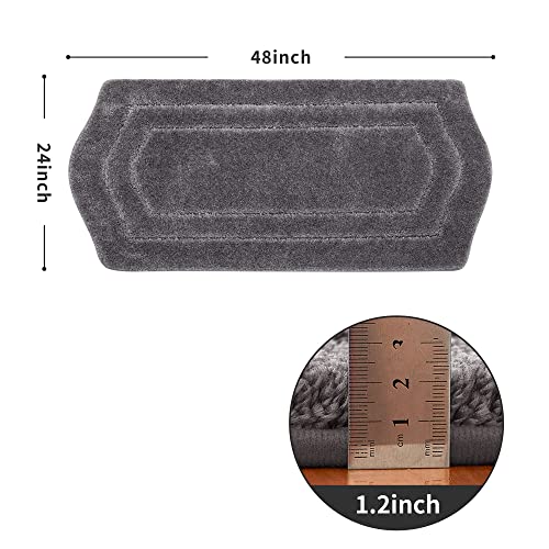 COSY HOMEER Extra Thick Bath Linen Sets Rugs for Bathroom - Anti-Slip Bath Mats Soft Plush 100% Strong Polyester Living Room Bedroom Water Absorbent(Grey,24x48 - Inches) - color: Grey, size: 2' x 4' (Oval)