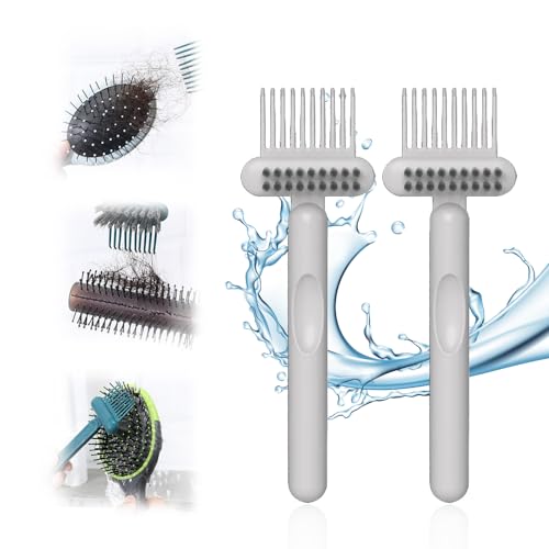2 In 1 Hair Brush Cleaning Tool, 2025 New Comb Cleaning Brush, Portable Brush Cleaner for Travel, Hairbrush Cleaning Tool for Hair Salons (Gray*2) - color: Gray*2