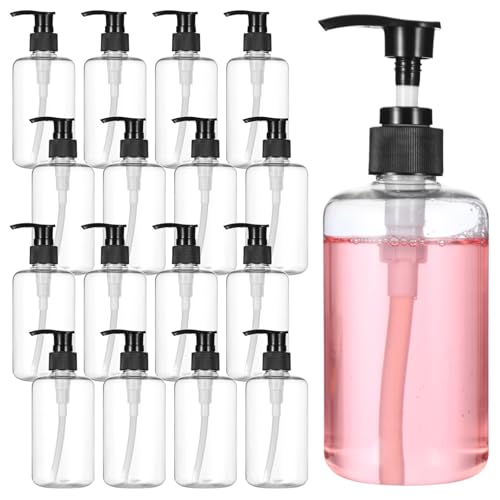 30 PCS Empty Lotion Bottles with Pump, 8 oz/250 ml, Clear | Refillable Plastic Design, Portable Travel Use, For Shampoo, Conditioner, Cream, Liquid Soap And Hand Dish Soap - color: Clear