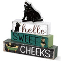 Cinnvoice 4 Pcs Black Cat Bathroom Decor Farmhouse Bathroom Decoration Hello Sweet Cheeks Table Centerpiece Gift for Christmas Valentines Back to School - style: Black Cat Hello Sweet Cheeks