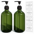 Kzeirm Green Soap Dispenser, Dish & Hand Soap Dispenser Set for Bathroom & Kitchen, Refillable Pump Bottle Dispenser, Plastic Empty Soap and Lotion Dispenser for Liquid, 2 Pcs - color: Green