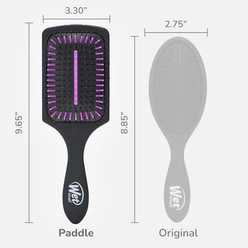 Wet Brush Refresh and Extend Paddle Detangler, Black, Detangling Brush with Infused Charcoal Ultra-Soft IntelliFlex Bristles For All Hair Types, Removes Dirt, Excess Oils & Impurities - color: Refresh & Extend, size: 1 Count (Pack of 1)