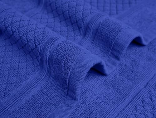 Avalon Towels Blue Bath Mat - 100% Cotton Set of 4 Absorbent Bathmat - Bathroom Mats Quick Dry Bath Mats for Bathrooms (22x34 Inches) - color: Blue, size: Pack of 4