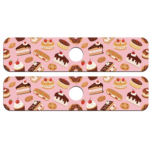 2 Pcs Kitchen Sink Splash Guard Faucet Mat Desserts Cakes Pattern Faucet Mat for Sinks Absorbing Drying Mats for Kitchen Bathroom - color: Desserts Cakes