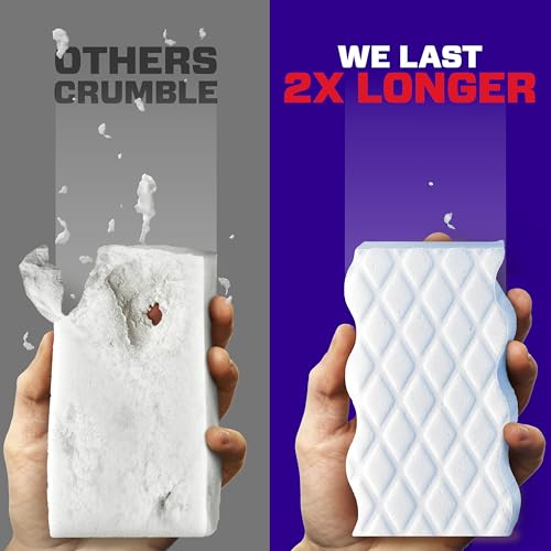 Mr. Clean Magic Eraser Sponge, All Purpose Cleaner, Cleaning Scrubber, Wall, Sneaker, Kitchen, Bathroom, Shower Cleaner, Cleaning Supplies, Melamine Sponge, Cleaning Pads, Extra Durable, 9ct - size: 9 Count (Pack of 1), style: Upgraded Version