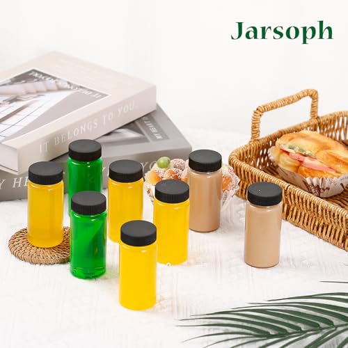 Jarsoph 2oz 60ml 24 Pcs Clear Glass Bottle with Lids, Wellness, Juice, Mini | Leakproof Mini Travel Bottles, Decorative Bottles Set for Spices - size: 2OZ 24PCS
