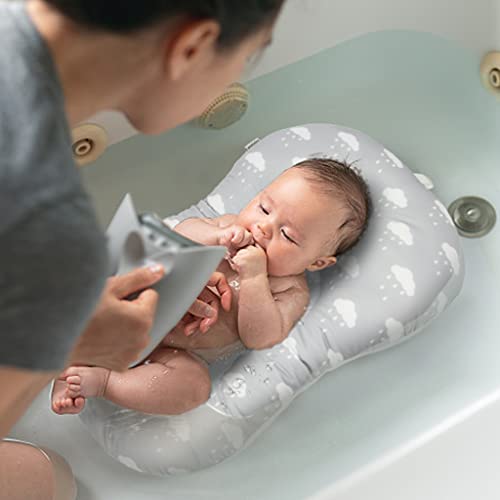 KAKIBLIN Baby Bath Mat, Baby Bath Cushion Soft Anti-Slip Pad 0-6 Month Toddler Pillow (Cloud) - color: Cloud